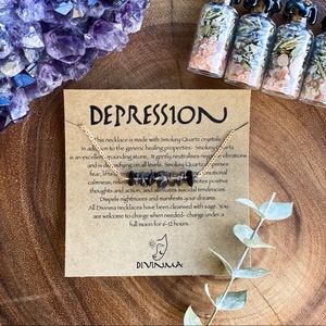 Depression Smokey quartz Crystal necklace